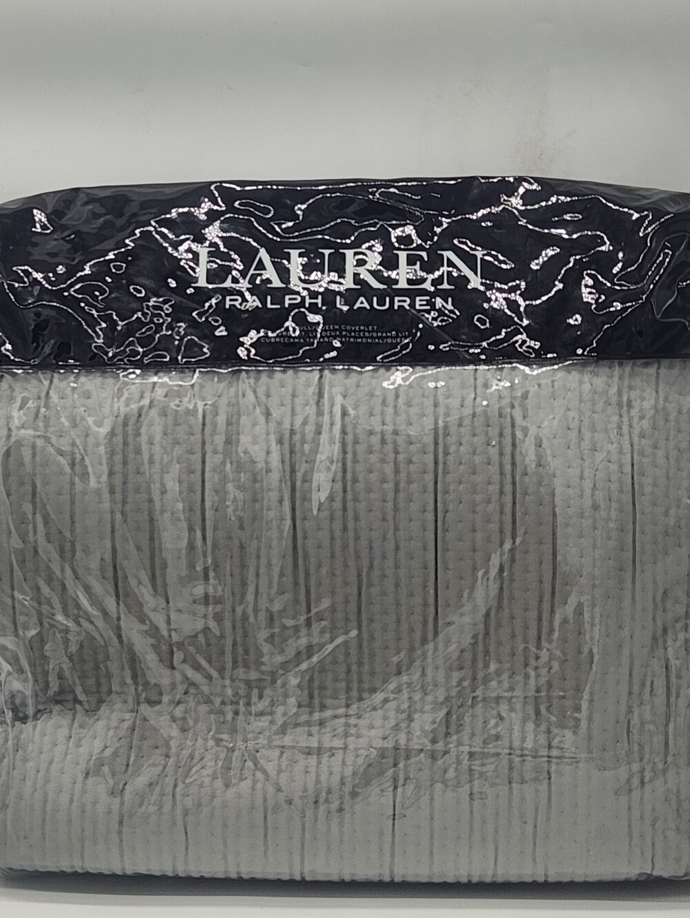 Lauren Ralph Lauren Spencer Matelasse Full/Queen Coverlet Grey Store Display